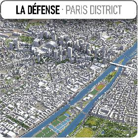 3D La Defense - full Paris district